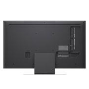 LG 43'' QNED evo MiniLED QNED87 4K AI TV - 2026, LG QNED evo AI QNED85 Mini LED for Ultimate Gameplay viser en levende, høyhastighets racingscene med et uskarpt sammenligningsbilde som fremhever Motion Booster 288, samtidig som den støtter 144Hz, VR, 43QNED87B6A, thumbnail 11