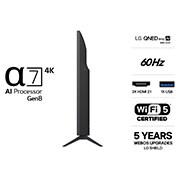 LG 43'' QNED evo MiniLED QNED8E 4K AI TV - 2026, side view , 43QNED8EB3F, thumbnail 3