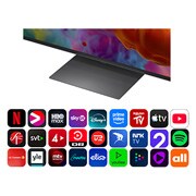 LG 55'' QNED evo MiniLED QNED87 4K AI TV - 2026, LG QNED evo AI QNED85 Mini LED-skjermens alpha 8 AI Processor 4K Gen3 lyser i blått lys på et kretskort, og fremhever AI-prosesseringsytelsen med NPU 5 ganger raskere nevral prosessering, GPU 10 % kra, 55QNED87B6A, thumbnail 5