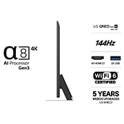 LG 65'' QNED evo MiniLED QNED87 4K AI TV - 2026, LG QNED evo AI QNED85 Mini LED med Dynamic QNED Color Pro fyller skjermen med levende, flytende utbrudd av flerfarget, malinglignende bevegelse, og viser forbedret fargekraft som er sertifisert for 10, 65QNED87B6A, thumbnail 3