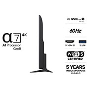 LG 65'' QNED evo MiniLED QNED8E 4K AI TV - 2026, side view , 65QNED8EB3B, thumbnail 3