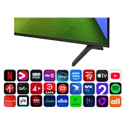 LG 85'' Nano UHD NU80 4K AI TV - 2026, LG NANO 4K UHD AI NU80 fremhever HDR10 Pro i et delt scenebilde som sammenligner SDR og HDR10 Pro, og viser lysere høydepunkter, dypere skygger og forbedret kontrast i en solnedgangsscene ved en innsj, 85NU800B6LA, thumbnail 5