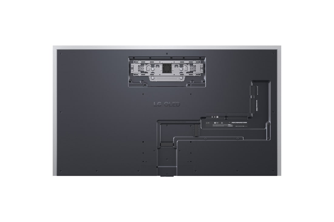 LG 65'' OLED evo Gallery G6 4K AI TV - 2026, LG OLED evo AI G6, vist fra siden, fremhever sitt Flush Fit Gallery Design med en veggmontert installasjon uten mellomrom, og viser et nattbilde av en opplyst bro med refleksjoner i vannet., OLED65G64LW, thumbnail 13