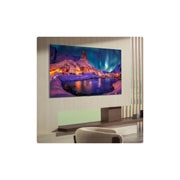 LG 65'' OLED evo Gallery G6 4K AI TV - 2026, LG OLED evo AI G6 for uovertruffen spillopplevelse i 4K 165Hz viser et høyhastighets racingspill med en gul bil med åpne hjul i bevegelse, fet «WIN»-tekst på skjermen og NVIDIA G-SYNC- og AMD FreeSync, OLED65G64LW, thumbnail 11
