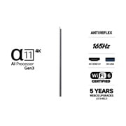 LG 77'' OLED evo Gallery G6 4K AI TV - 2026, LG OLED evo AI G6 med Brightness Booster Ultra viser en mørk scene hvor en lysende hvalsilhuett skiller seg ut blant glødende partikler, og gir 3,9 ganger sterkere lysstyrke med klarere detaljer., OLED77G64LW, thumbnail 3