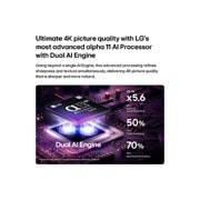 LG 77'' OLED evo Gallery G6 4K AI TV - 2026, LG OLED evo G6 AI-TVs alpha 11 AI Processor 4K Gen3 lyser i lilla og blått på et mørkt kretskort, fremhever Dual AI Engine og leverer NPU opptil 5,6 ganger raskere, CPU 50 % raskere og GPU 70 % bedre , OLED77G64LW, thumbnail 7