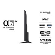 LG 65'' QNED evo MiniLED QNED80 4K AI TV - 2026, side view , 65QNED80B6B, thumbnail 3