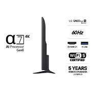 LG 65'' QNED evo MiniLED QNED81 4K AI TV - 2026, side view , 65QNED81B6A, thumbnail 3