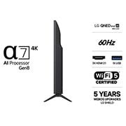 LG 43'' QNED evo MiniLED QNED81 4K AI TV - 2026, side view , 43QNED81B6C, thumbnail 3