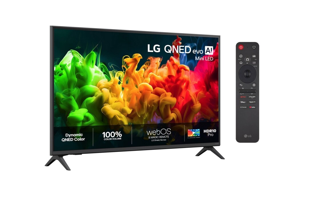 LG 43'' QNED evo MiniLED QNED80 4K AI TV - 2026, Front view , 43QNED80B6B, thumbnail 2