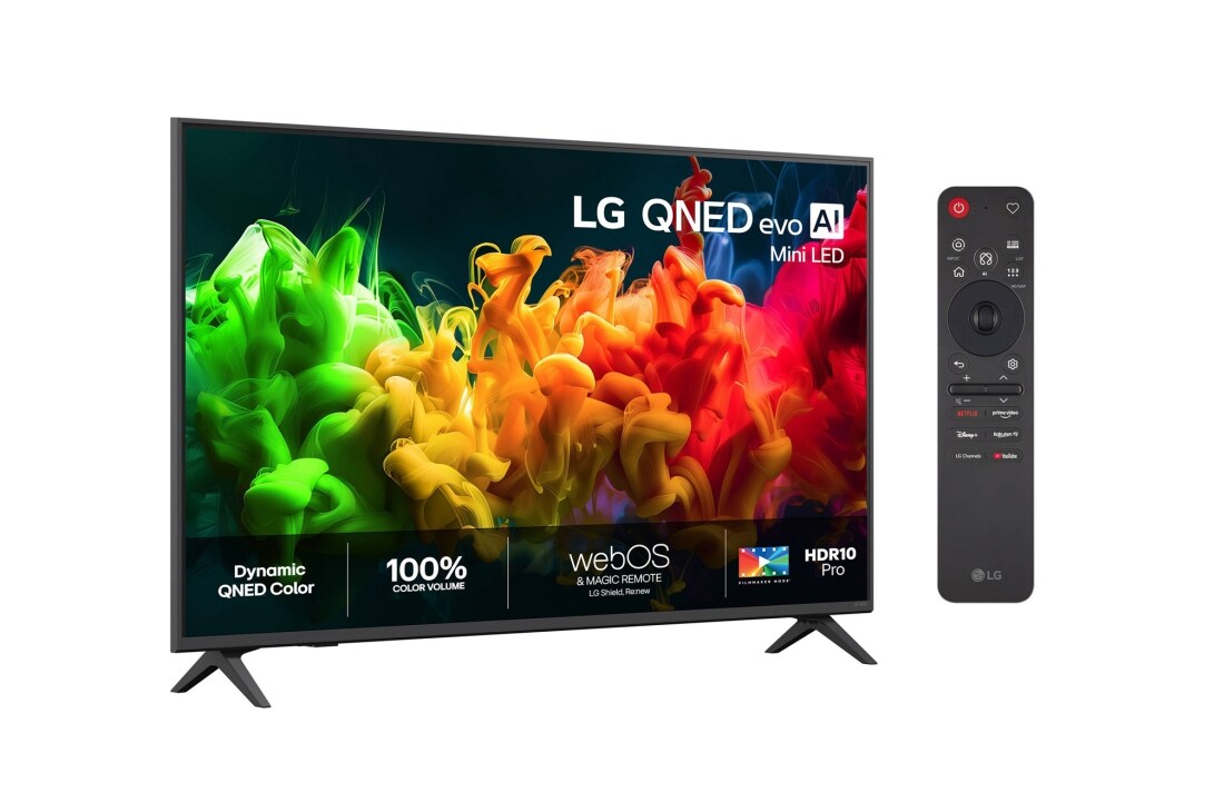 LG 50'' QNED evo MiniLED QNED80 4K AI TV - 2026, Front view , 50QNED80B6B, thumbnail 2