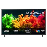 LG 50'' QNED evo MiniLED QNED80 4K AI TV - 2026, Visning forfra av LG QNED evo AI QNED80 Mini LED, lansert i 2026, fyller skjermen med levende, flytende strømmer av flerfarget, malingslignende bevegelse, der rikt lagdelte farger sprer seg jevnt over, 50QNED80B6B, thumbnail 1