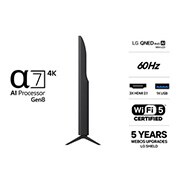 LG 50'' QNED evo MiniLED QNED80 4K AI TV - 2026, side view , 50QNED80B6B, thumbnail 3