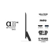 LG 55'' Mini RGB MRGB86 4K AI TV - 2026, 55MRGB86B6A, thumbnail 3