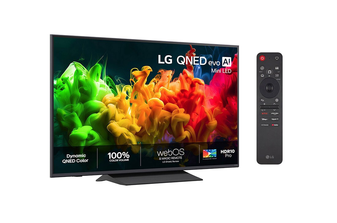LG 55'' QNED evo MiniLED QNED80 4K AI TV - 2026, Front view , 55QNED80B6B, thumbnail 2