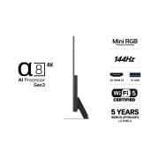 LG 65'' Mini RGB MRGB86 4K AI TV - 2026 , 65MRGB86B6A, thumbnail 3