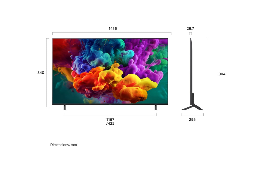 LG 65'' QNED evo MiniLED QNED85 4K AI TV - 2026, LG QNED evo AI QNED85 Mini LED fremhever Mini LED med Precision Dimming i en delt skogsscene, og sammenligner konvensjonell LED med dypere svartfarger og mer raffinert kontrast når sollyset filtreres , 65QNED85B6B, thumbnail 4