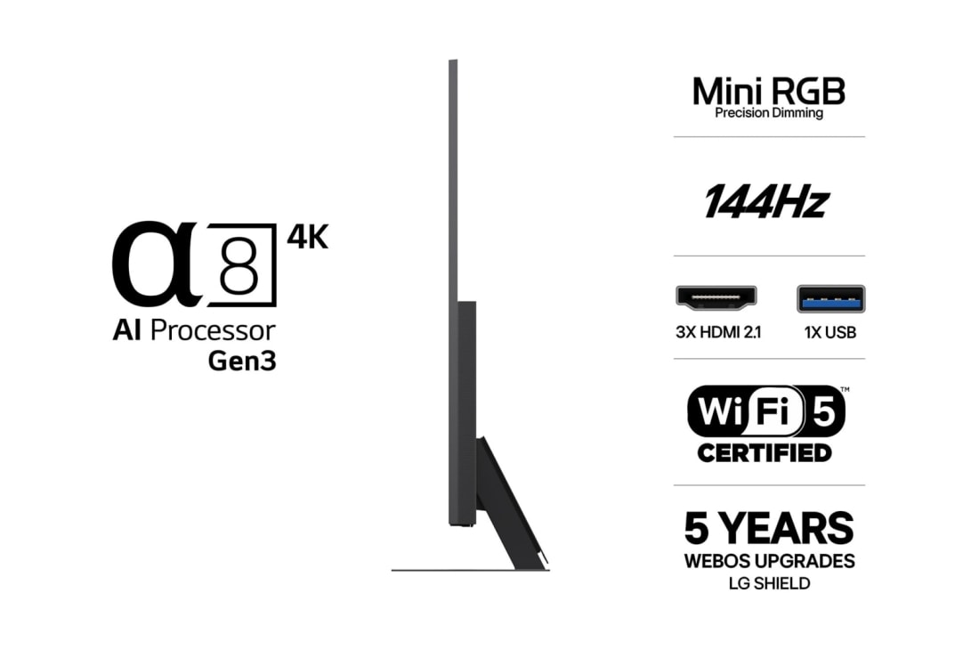 LG 75'' Mini RGB MRGB86 4K AI TV - 2026, 75MRGB86B6A, thumbnail 3