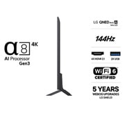 LG 75'' QNED evo MiniLED QNED85 4K AI TV - 2026, LG QNED evo AI qned85 Mini LED med Dynamic QNED Color Pro fyller skjermen med levende, flytende utbrudd av flerfarget, malinglignende bevegelse, og viser forbedret fargekraft som er sertifisert for 10, 75QNED85B6B, thumbnail 3