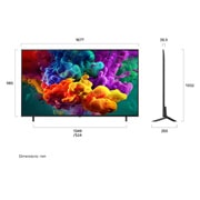 LG 75'' QNED evo MiniLED QNED85 4K AI TV - 2026, LG QNED evo AI qned85 Mini LED ultrastor TV er veggmontert i en stue og viser en sportsseiersfeiring med levende farger og raffinert bildekvalitet på den brede skjermen, mens familien heier sammen., 75QNED85B6B, thumbnail 4