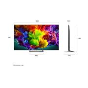 LG  LG 85'' QNED evo MiniLED QNED93 4K AI TV - 2026, LG QNED evo AI QNED90 Mini LED fremhever Mini LED med Precision Dimming Pro gjennom et delt bilde av en aurora-opplyst isbre og fjell, og sammenligner det med konvensjonell LED for å vise dypere svart, 85QNED93B6A, thumbnail 4