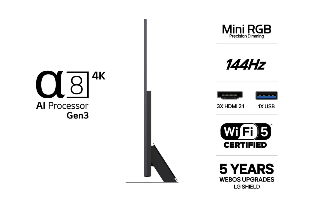 LG 86'' Mini RGB MRGB87 4K AI TV - 2026, 86MRGB87B6B, thumbnail 3