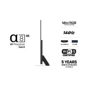 LG 86'' Mini RGB MRGB87 4K AI TV - 2026, 86MRGB87B6B, thumbnail 3