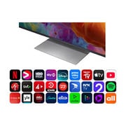 LG 86'' QNED evo MiniLED QNED87 4K AI TV - 2026, LG QNED evo AI QNED87 Mini LED-skjermens alpha 8 AI Processor 4K Gen3 lyser i blått lys på et kretskort, og fremhever AI-prosesseringsytelsen med NPU 5 ganger raskere nevral prosessering, GPU 10 % kra, 86QNED87B6A, thumbnail 5