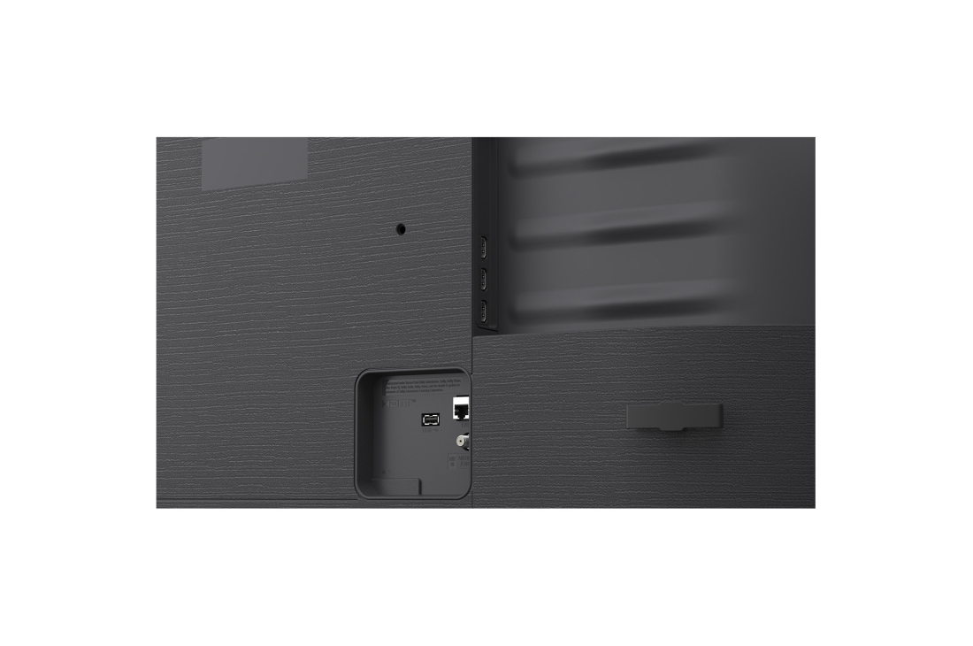 LG 43'' QNED70 4K AI TV - 2026, LG QNED AI QNED70 Mini LED vises bakfra og avslører et bakpanel i metall med jevnt fordelte horisontale riller som skaper et rent, strukturert uttrykk og fremhever Linear Flow-design over hele overfla, 43QNED70B6C, thumbnail 12