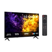 LG 50'' QNED70 4K AI TV - 2026, LG QNED AI QNED70 Mini LED vist forfra og fra siden har en 50-tommers skjerm med en bredde på 1112 mm, en høyde på 649 mm, en høyde på 711 mm med stativ, en profildybde på 70,8 mm og et stativ som mål, 50QNED70B6C, thumbnail 2