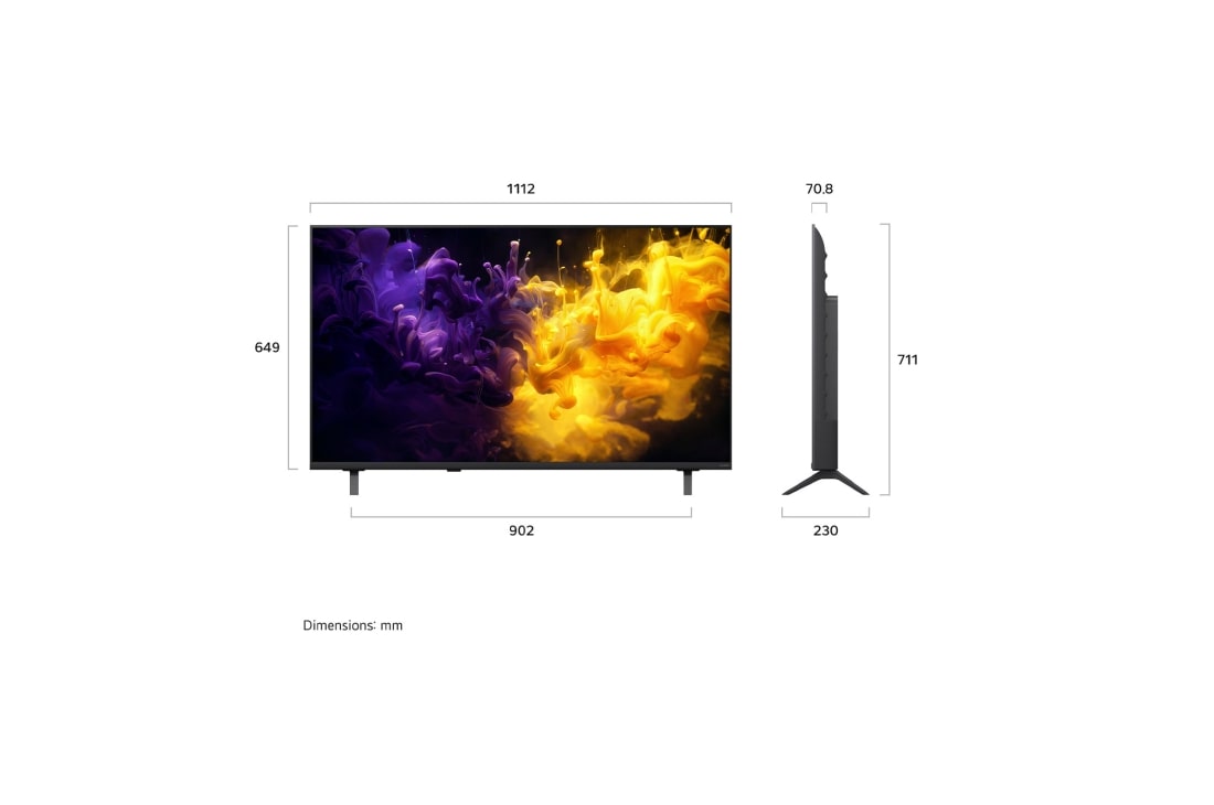 LG 50'' QNED70 4K AI TV - 2026, LG QNED AI QNED70 Mini LED fremhever hvordan Mini LED-teknologien gjengir skarpere steinstrukturer og klarere havdetaljer enn konvensjonell LED i en delt kystklippescene, og gir dypere svartfarger og , 50QNED70B6C, thumbnail 4