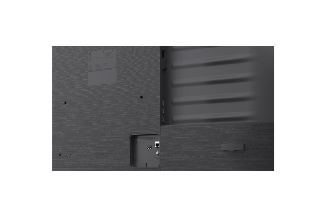 LG 50'' QNED70 4K AI TV - 2026, LG QNED AI QNED70 Mini LED vises bakfra og avslører et bakpanel i metall med jevnt fordelte horisontale riller som skaper et rent, strukturert uttrykk og fremhever Linear Flow-design over hele overfla, 50QNED70B6C, thumbnail 12