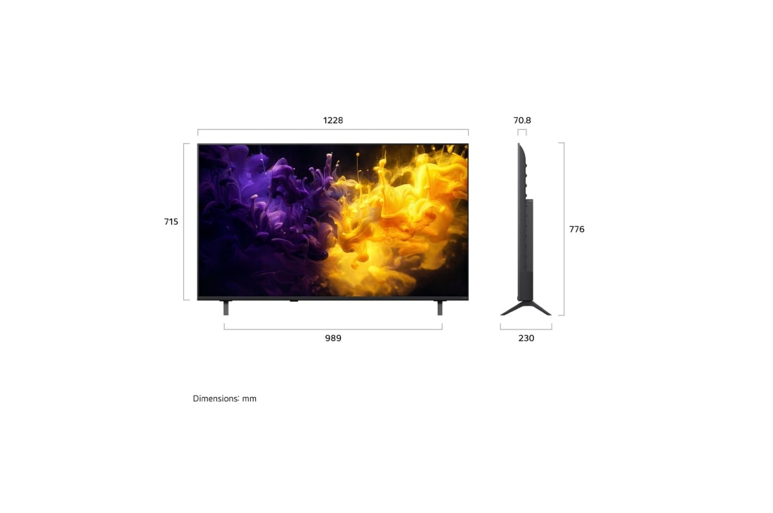 LG 55'' QNED70 4K AI TV - 2026, LG QNED AI QNED70 Mini LED fremhever hvordan Mini LED-teknologien gjengir skarpere steinstrukturer og klarere havdetaljer enn konvensjonell LED i en delt kystklippescene, og gir dypere svartfarger og , 55QNED70B6C, thumbnail 4