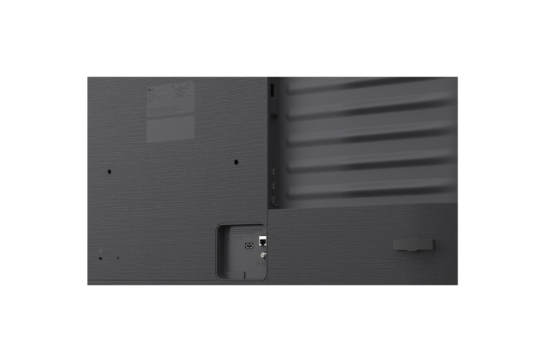LG 55'' QNED70 4K AI TV - 2026, LG QNED AI QNED70 Mini LED vises bakfra og avslører et bakpanel i metall med jevnt fordelte horisontale riller som skaper et rent, strukturert uttrykk og fremhever Linear Flow-design over hele overfla, 55QNED70B6C, thumbnail 12