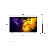 LG 65'' QNED70 4K AI TV - 2026, LG QNED AI QNED70 Mini LED fremhever hvordan Mini LED-teknologien gjengir skarpere steinstrukturer og klarere havdetaljer enn konvensjonell LED i en delt kystklippescene, og gir dypere svartfarger og , 65QNED70B6C, thumbnail 4