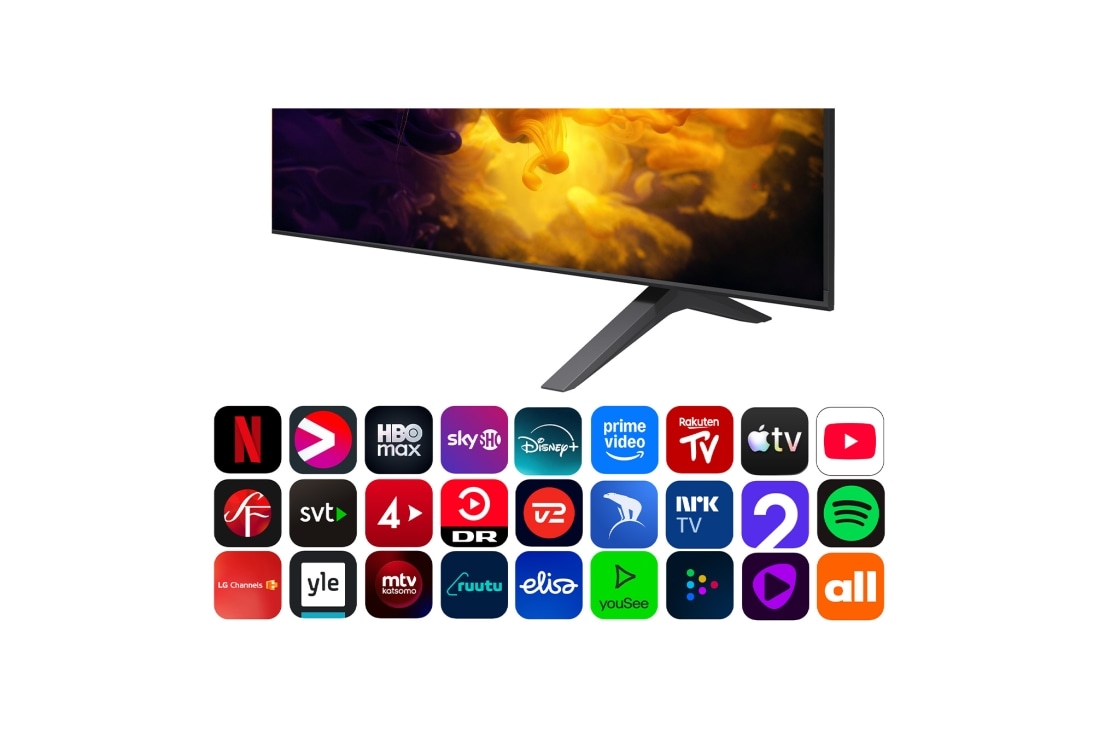 LG 75'' QNED70 4K AI TV - 2026, LG QNED AI QNED70 Mini LED fremhever hvordan Mini LED-teknologien gjengir skarpere steinstrukturer og klarere havdetaljer enn konvensjonell LED i en delt kystklippescene, og gir dypere svartfarger og , 75QNED70B6A, thumbnail 5