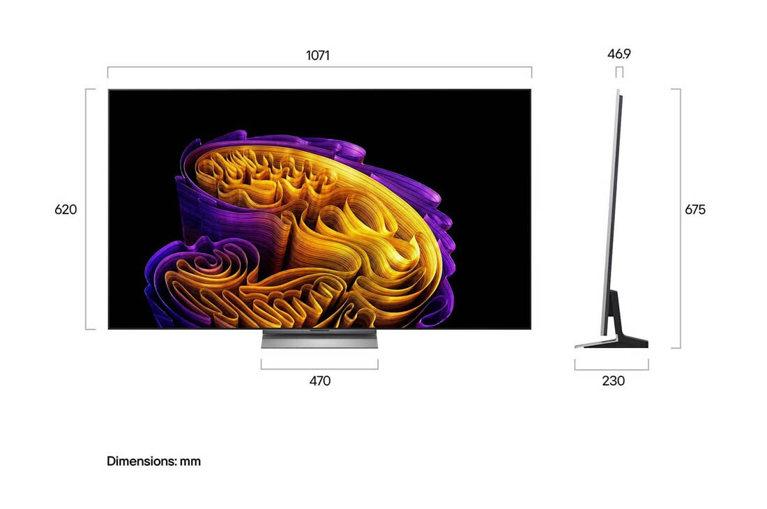 LG 48'' OLED evo Gallery G6 4K AI TV - 2026, LG OLED evo AI G6 med Brightness Booster Ultra viser en mørk scene hvor en lysende hvalsilhuett skiller seg ut blant glødende partikler, og gir 3,9 ganger sterkere lysstyrke med klarere detaljer., OLED48G66LS, thumbnail 4