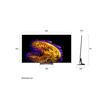 LG 65'' OLED evo Gallery G6 4K AI TV - 2026, LG OLED evo AI G6, drevet av Hyper Radiant Color Tech, viser X3,9 lysere bilder med alpha 11 AI Processor 4K Gen3 Dual AI Engine, Reflection Free Premium og Perfect Black og Perfect Color-merker i en , OLED65G66LS, thumbnail 4