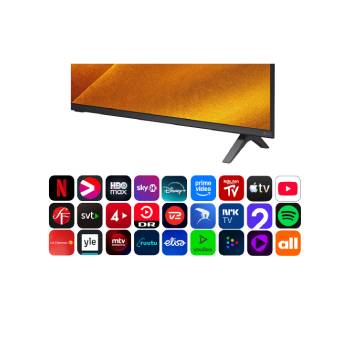 LG 43'' Nano UHD NU90 4K AI TV - 2026, LG NANO 4K UHD AI NU85s alpha 7 AI Processor 4K Gen9 lyser i midten av et gult kretskort og fremhever smartere, kraftigere AI-prosessering som forbedrer 4K-bildeklarheten med forbedret kontrast og dyb, 43NU900B6LA, thumbnail 5