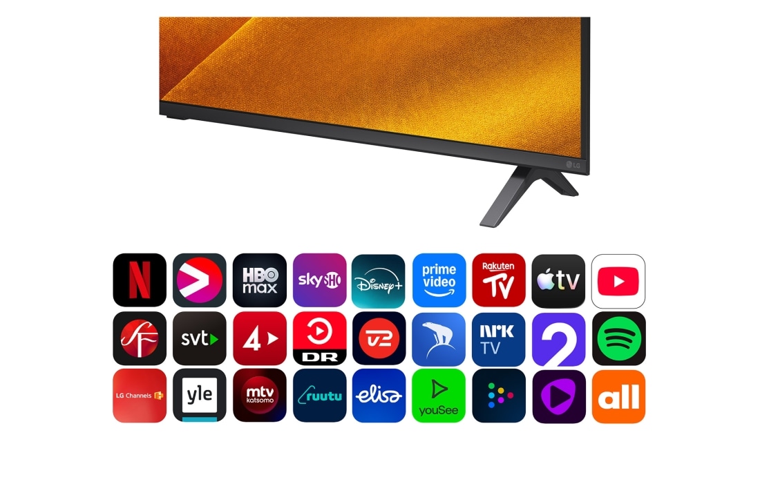 LG 43'' Nano UHD NU90 4K AI TV - 2026, LG NANO 4K UHD AI NU85s alpha 7 AI Processor 4K Gen9 lyser i midten av et gult kretskort og fremhever smartere, kraftigere AI-prosessering som forbedrer 4K-bildeklarheten med forbedret kontrast og dyb, 43NU900B6LA, thumbnail 5