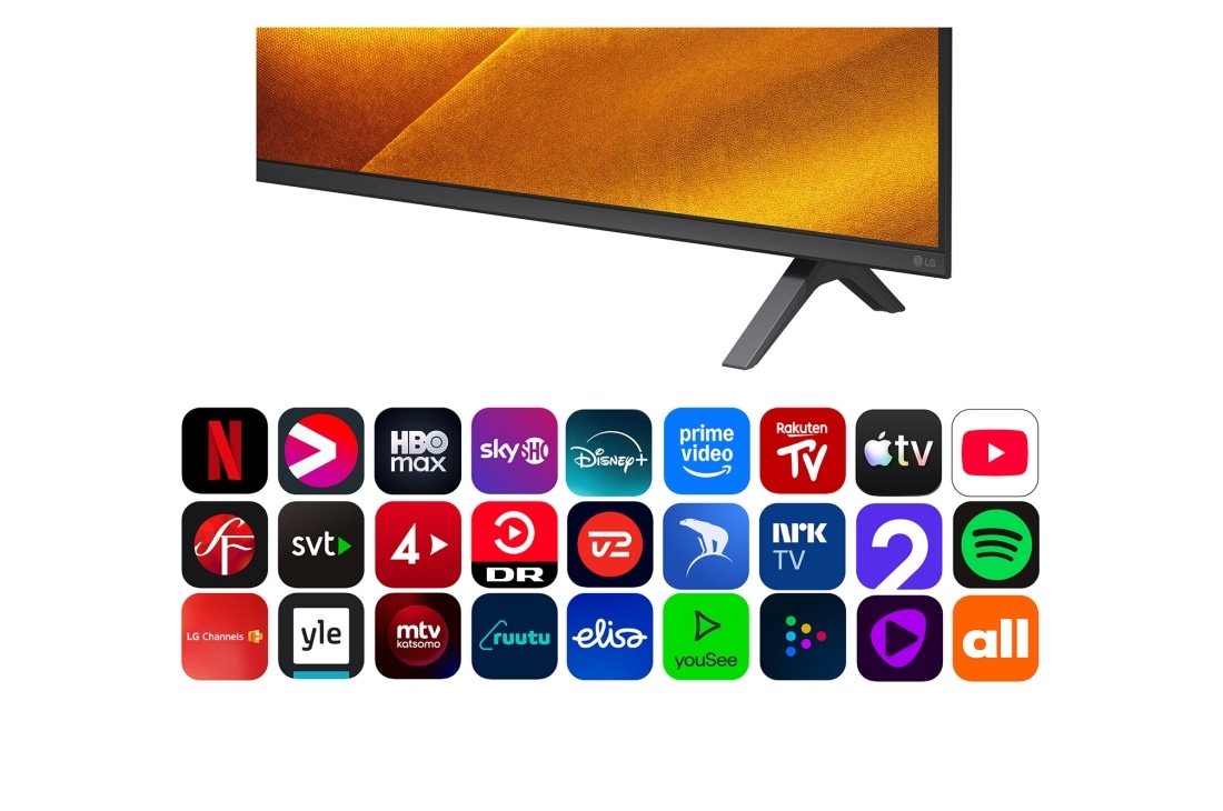 LG 50'' Nano UHD NU90 4K AI TV - 2026, LG NANO 4K UHD AI NU85s alpha 7 AI Processor 4K Gen9 lyser i midten av et gult kretskort og fremhever smartere, kraftigere AI-prosessering som forbedrer 4K-bildeklarheten med forbedret kontrast og dyb, 50NU900B6LA, thumbnail 5