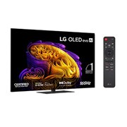 LG 55'' OLED evo Gallery G6 4K AI TV - 2026, Fronten på LG OLED evo AI G6, som ble lansert i 2026, viser et bilde av lagdelte, flerfargede former, med Hyper Radiant Color Tech, Perfect Black og Perfect Color, sammen med merket «Verdens nr. 1 OLE, OLED55G66LS, thumbnail 2