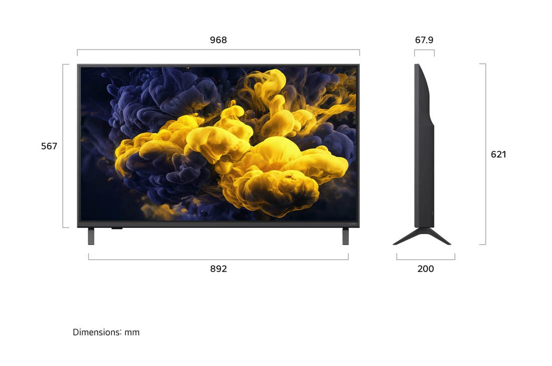 LG 43'' QNED evo MiniLED QNED86 4K AI TV - 2026, LG QNED evo AI QNED86 Mini LED fremhever Mini LED med Precision Dimming i en delt skogsscene, og sammenligner konvensjonell LED med dypere svartfarger og mer raffinert kontrast når sollyset filtreres , 43QNED86B6B, thumbnail 4