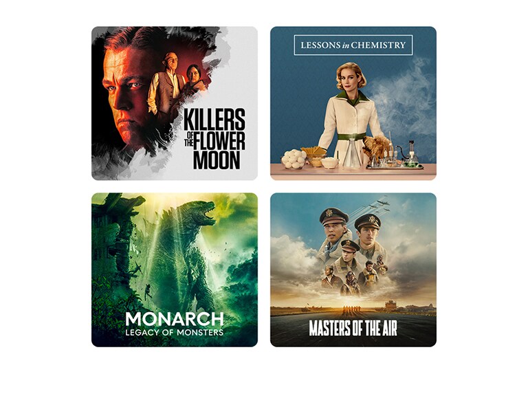 Et bilde av LG OLED TV. Innholdet fra Apple TV+ er på skjermen.