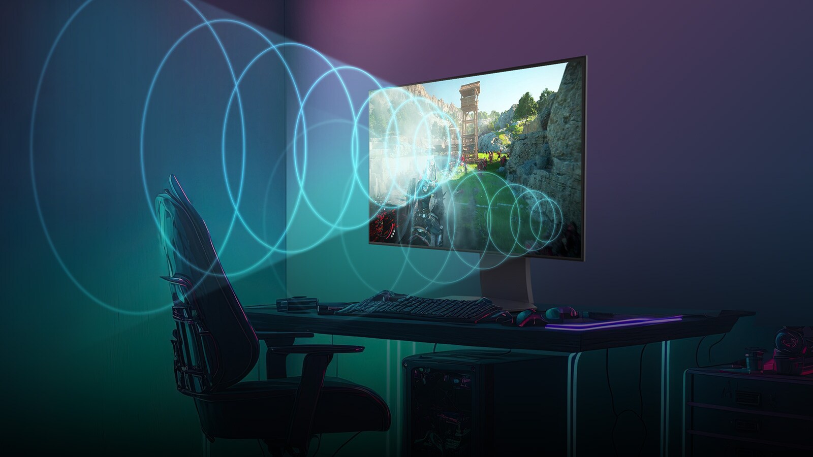 Videoen viser at lyden er fra selve skjermen, og lyden beveger seg når hver piksel i bildet beveger seg.