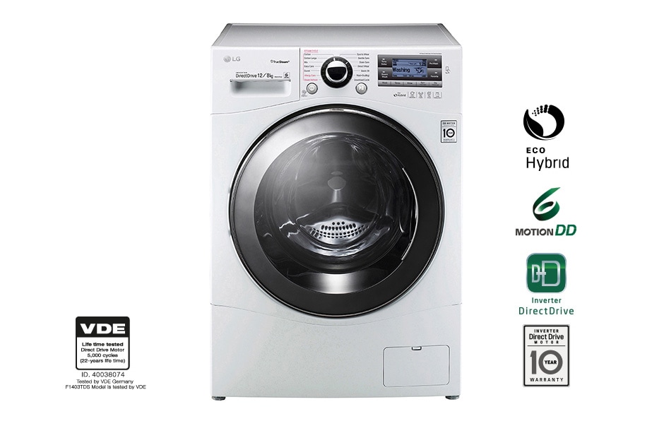 LG 1-12 kg / 1-8 kg True Steam™ 6 Motion Direct Drive vask/tørk maskin, FH695BDH2N