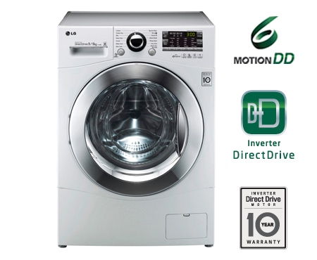 LG Vaskemaskin/tørketrommel på 1–9 kg med 6 Motion Direct Drive og energiklasse A+++ (A), F14A8RD