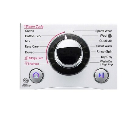 LG 1-9 kg Steam 6 Motion Direct Drive tvätt/torkmaskin, energiklass A (A+++) , F14A8RDH, thumbnail 5