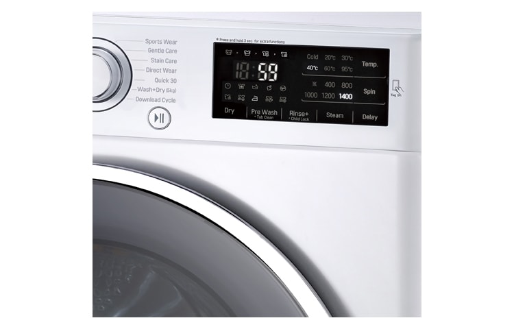 LG 1-8 / 1-5 kg Steam 6 Motion Direct Drive vask/tørkmaskin, NFC, FH4U2TDH1N, thumbnail 3