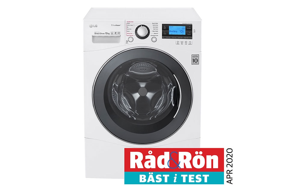 LG 12 kg Vaskemaskin(Hvit) - True Steam™, TurboWash™, Smart Diagnosis™ med NFC, FH495BDS2
